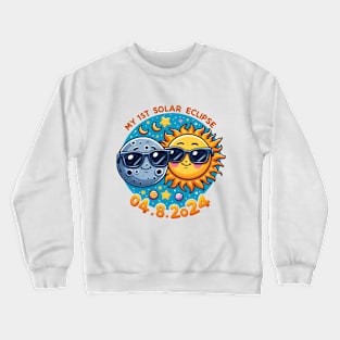 My First Total Solar Eclipse April 8 2024 Toddler Kids Crewneck Sweatshirt